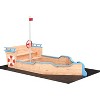 Pirate Ship Wooden Sandbox for Kids, Outdoor Sandpit with 2 Benches, Rotatable Canopy & Drainage Liner, Solid Fir Wood Construction - 2 of 4