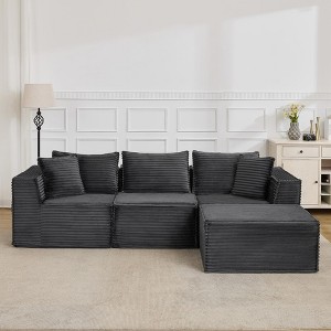 Cloud Modular Sectional Sofa,Modern Upholstered Couches, Comfort U/L Shaped Sofa,Deep Seat Corner Couch for Living Room - 1 of 4