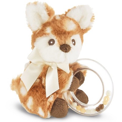 Bearington Baby Lil' Willow Plush Fawn Shaker Toy Ring Rattle, 5 inches