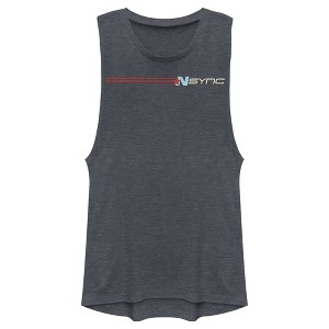 Juniors Womens NSYNC Retro Band Stripe Festival Muscle Tee - 1 of 4