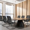 Tangkula Set of 8 Conference Chairs Mesh Reception Office Guest Chairs w/ Lumbar Support - 2 of 4