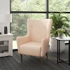 Merrick Lane Traditional Wingback Accent Chair, Faux Leather Upholstery and Wooden Frame and Legs - 2 of 4