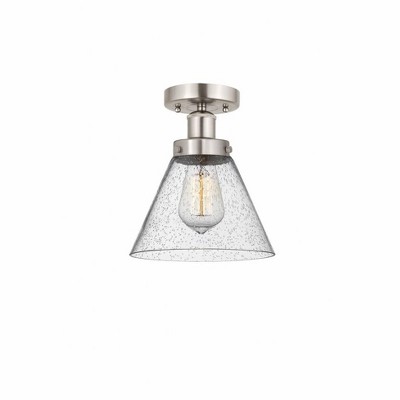 Cone - 1 Light Semi-Flush Mount In Industrial Style-9.75 Inches Tall and 7.75 Inches Wide