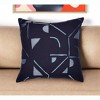 20" Blue Geometric Cotton Blend Throw Pillow With Embroidery - 2 of 4