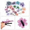 Unique Bargains Women's Fake Flowers Hair Clips Blue Purple 23 Pcs - 4 of 4