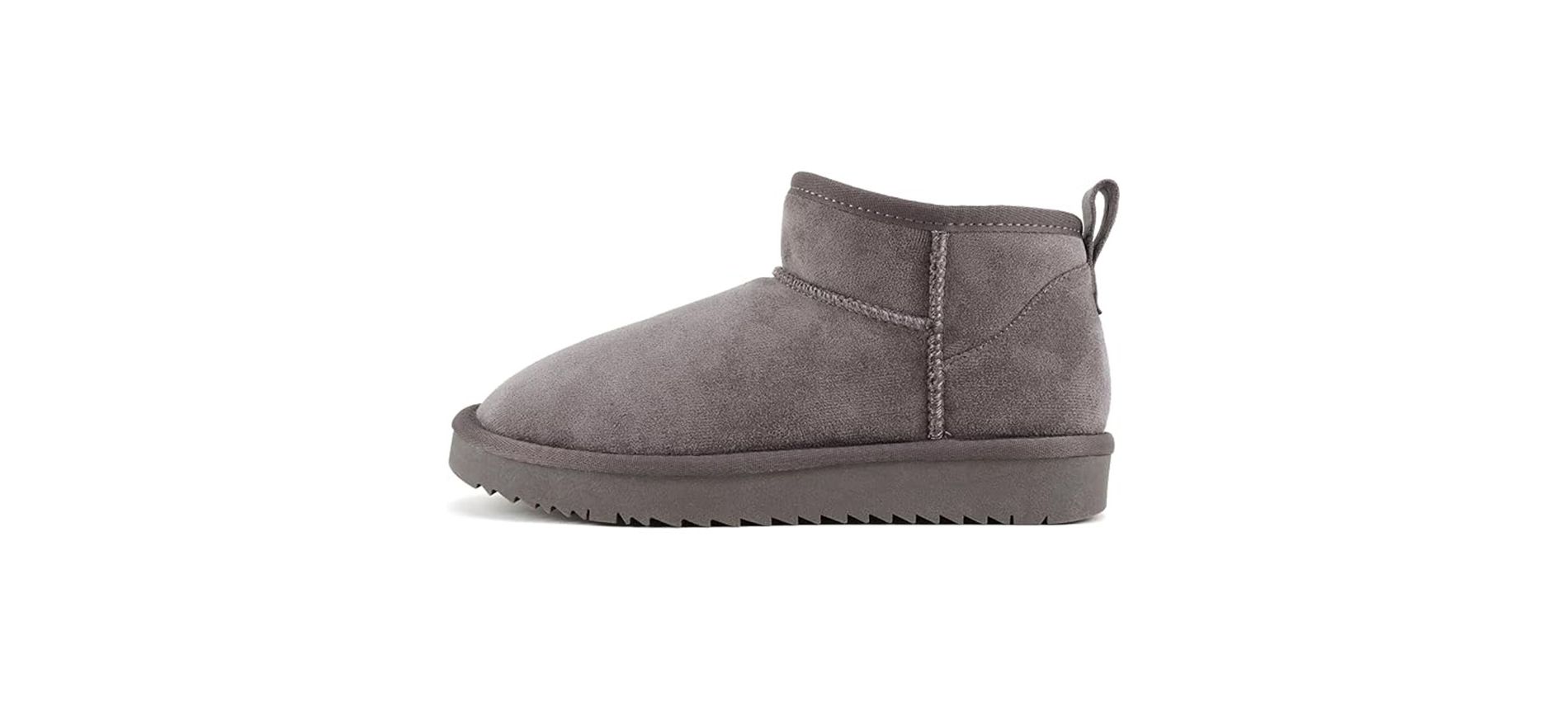 Soda MUTUAL Women's Faux Fur Mini Snow Ankle Boots - Gray Imitation Suede - Size 7.5