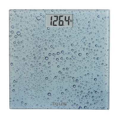 Blue Water Drop Glass Digital Bathroom Scale