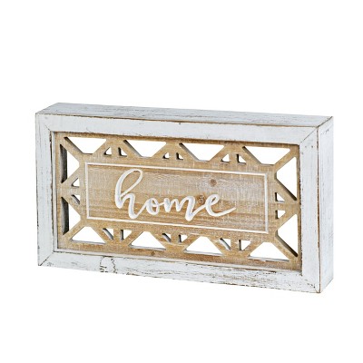 VIP Wood 12.25 in. Brown Home Sign