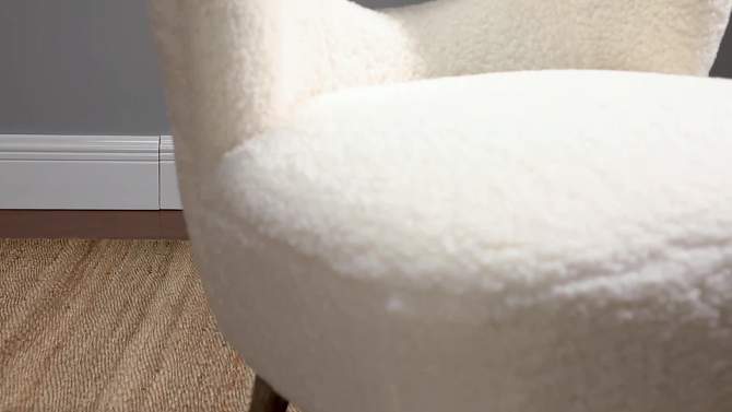 Inès Accent Chair Upholstery Fluffy Fabric Barrel Chair Living Room | Karat Home, 2 of 13, play video