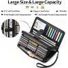Wikineon Leather Credit Card Holder Wallet for Women RFID Blocking Large Capacity Bifold Zipper Card Case Organizer with Wristlet 45 Slots - 3 of 4