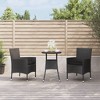 vidaXL Patio Bistro Set with Cushions Outdoor Wicker Furniture Poly Rattan - Black - 2 of 4