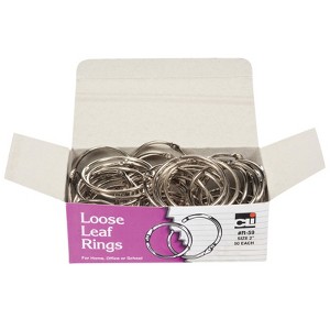 Charles Leonard Loose Leaf Rings with Snap Closure, Nickel Plated, 2 Inch Diameter, 50/Box (Case of 3) - 1 of 1