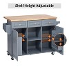 Finnhomy 53.2'' Large Rolling Kitchen Island with Drop Leaf - 3 of 4