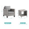 Sonkuki 3-Piece Patio Sofa Set Outdoor Wicker Rattan Furniture Set Conversation Set with Side Table, Cushions - 2 of 4