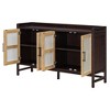 Rattan Sideboard Buffet Cabinet, 60'' storage Cabinet,Coffee Bar Cabinet with Adjustable Shelf, Console Cabinet for Kitchen Living Room Hallway - 4 of 4