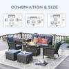 Brafab 6-Piece Patio Furniture Set with Fire Pit Table 44", Outdoor Patio Conversation Sets W/Loveseats for Yard, Garden, Porch, Blue - 2 of 4