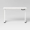 Loring Manual Height Adjustable Standing Desk White - Threshold™: Modern Metal Frame, 10+ Years, No Storage - 3 of 4