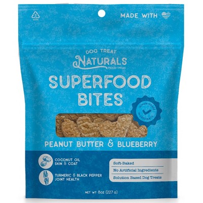 Dog Treat Naturals: Superfood Bites - Peanut & Blueberry, 8oz