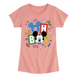 Girls' - Disney - Mickey Oh Boy 90s Fitted Short Sleeve Graphic T-Shirt - 1 of 4