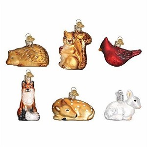 Old World Christmas Blown Glass Ornament for Christmas Tree, Miniature Woodland Animals (6-Piece Set) - 1 of 4