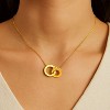 Gold Alloy Interlocking Circles Classic Women's Necklace - 4 of 4