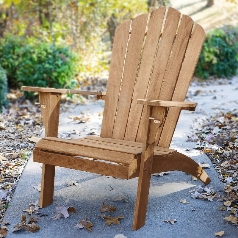 Sherwood Oversized Adirondack Chair with Cup Holder - Teak - Cambridge Casual, 3 of 11
