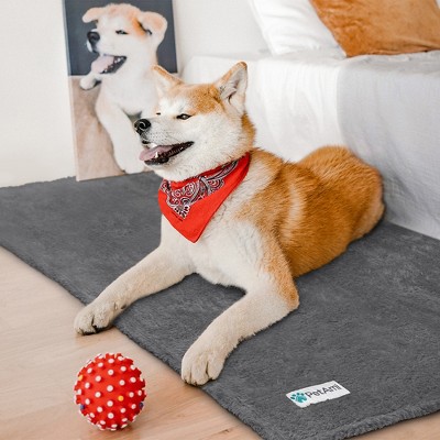 Large Charcoal Faux Shearling Dog Blanket