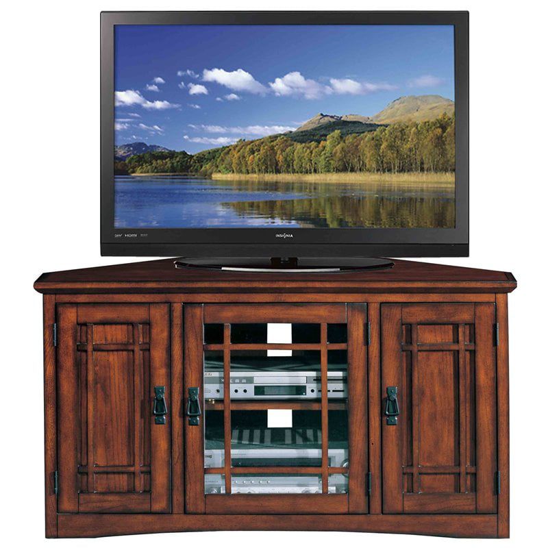 Leick Furniture Mission 46" Corner TV Stand with Storage in Oak, 1 of 9
