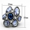 Slickblue Women's Ruthenium Plated Ring, Blue & Purple Synthetic Glass Stones, Marquise, Oval, Round, Size 5-9 - 3 of 3