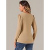 Allegra K Women's Casual Long Sleeve Button Decor Square Neck Sweater Top - 3 of 4