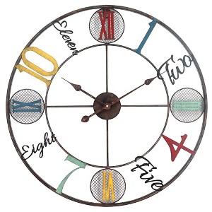Yosemite Home Decor Whimsical Design Metal Wall Clock in Multi-Color - 1 of 4