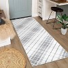 Washable Geometric Runner Rug, Non-Slip Low Pile Carpet, Foldable Stain-Resistant Plaid Floor Mat for Hallway or Entryway - 4 of 4