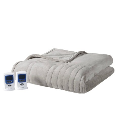 Beautyrest Washable Micro Fleece Electric Blanket - King/Gray