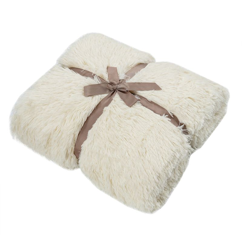 Tangkula Throw Blanket Thick Fuzzy Warm Soft Blanket and Throw for Sofa Bed Beige, 1 of 7