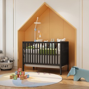 5-in-1 Convertible Crib Crib Converts To Day Bed Toddler Bed Full Size Bed 3 Adjustable Mattress Positions - 1 of 4