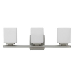Yosemite Home Decor Jordan 3-Light Vanity Light in Satin Nickel Finish with Frosted White Glass Shades - 1 of 4