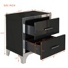 Modern High Gloss Nightstand with 2 Drawers & Mirrored Finish,Particle Board Bedside Table for Bedroom or Living Room-Cuddlewood - 4 of 4