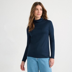 Lands' End Women's Supima Cotton Fitted Long Sleeve Turtleneck - 1 of 4