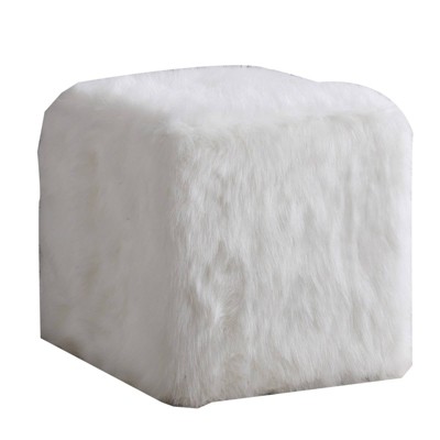 white fur ottoman target