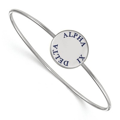 Black Bow Jewelry Sterling Silver Alpha Xi Delta Greek Life Bangle Bracelet 6 Inch