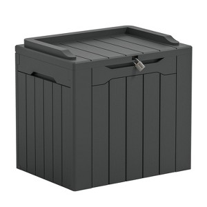 LACOO 32 Gal. Outdoor Resin Deck Box with Seat - 1 of 4