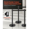 VEVOR Stanchion Post, 6 Pcs Stanchions with Retractable Belts, Carbon Steel Black Stanchions Queue with Sand Injection Hollow Base, Black - 3 of 4