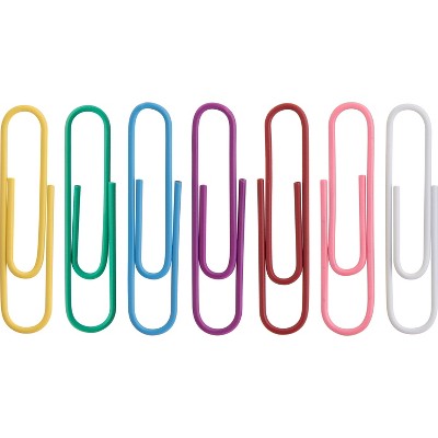 Business Source Paper Clips .045 Gauge Vinyl Coated Jumbo 250/Box AST 01604
