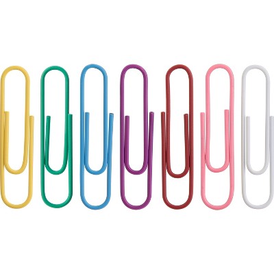 Business Source Paper Clips .045 Gauge Vinyl Coated Jumbo 250/Box AST 01604