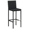 vidaXL Garden Bar Stools with Cushions 2 pcs Black Poly Rattan - 3 of 4