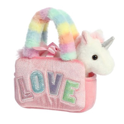 Aurora Small Rainbow Love Fancy Pals Fashionable Stuffed Animal Pink 6.5"