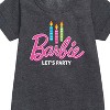 Girls' - Barbie - Let's Party Graphic Short Sleeve Fleece Dress - 2 of 3