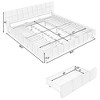 King Size Chenille Grounded Beds Frame with 4 Storage Drawers, Upholstered Floor Bed with Headboard and Solid Frame, No Box Spring Needed - 2 of 4