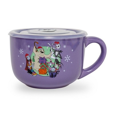 Silver Buffalo Disney The Nightmare Before Christmas "Merry Scary" Ceramic Soup Mug With Lid