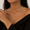 Anna-Kaci Women's Layered Necklace and Bracelet Set with Heart Charms and Pearl Accents - Gold - 2 of 4